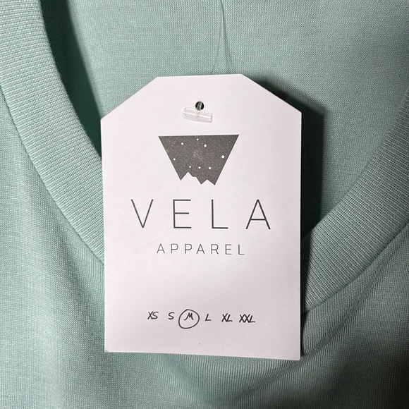 Vela apparel selkie flowy aqua rolled sleeve graphic tee size small - Picture 4 of 8